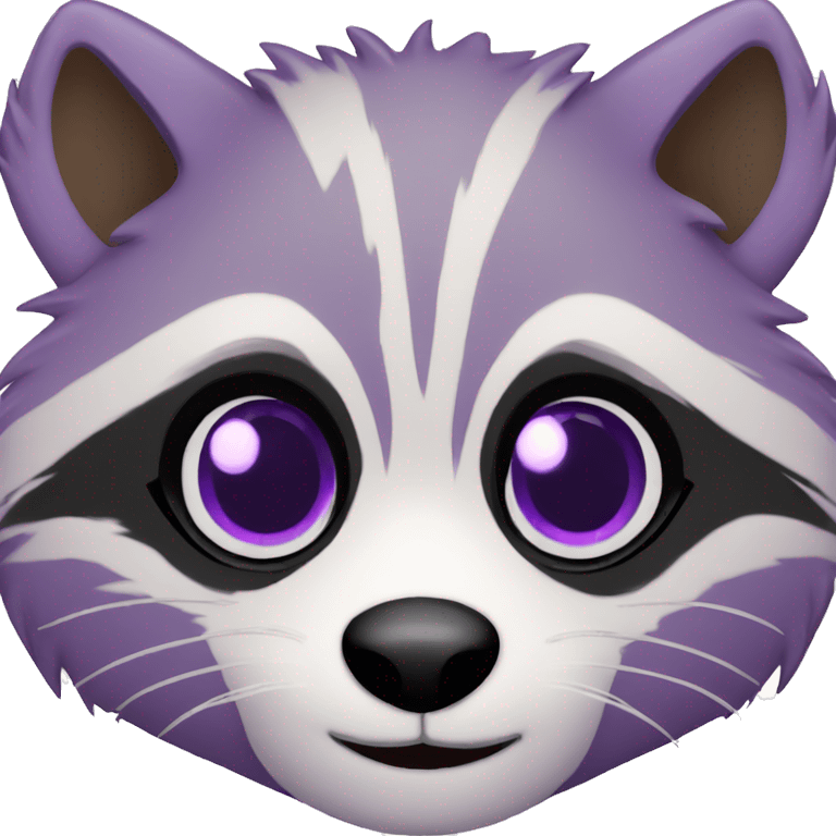 purple eyed light purple body Racoon emoji