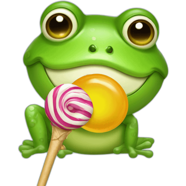 frog sucking lollipop emoji