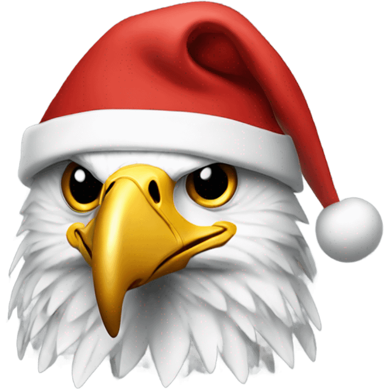 Eagle with Santa hat emoji