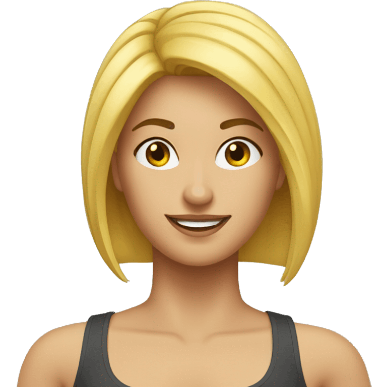 mujer pelo rubio fitness emoji