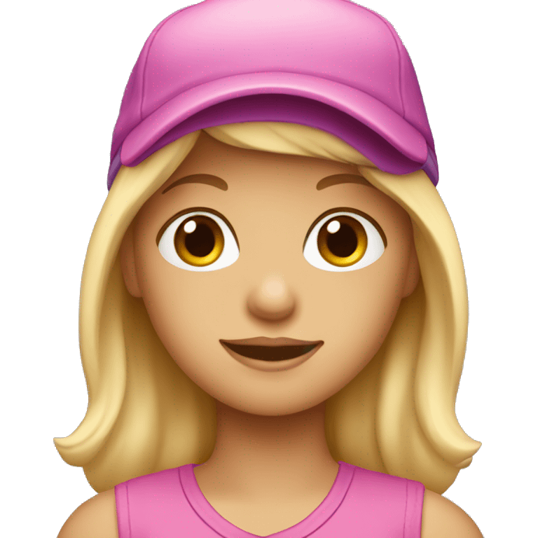 Blond girl wearing ball cap emoji