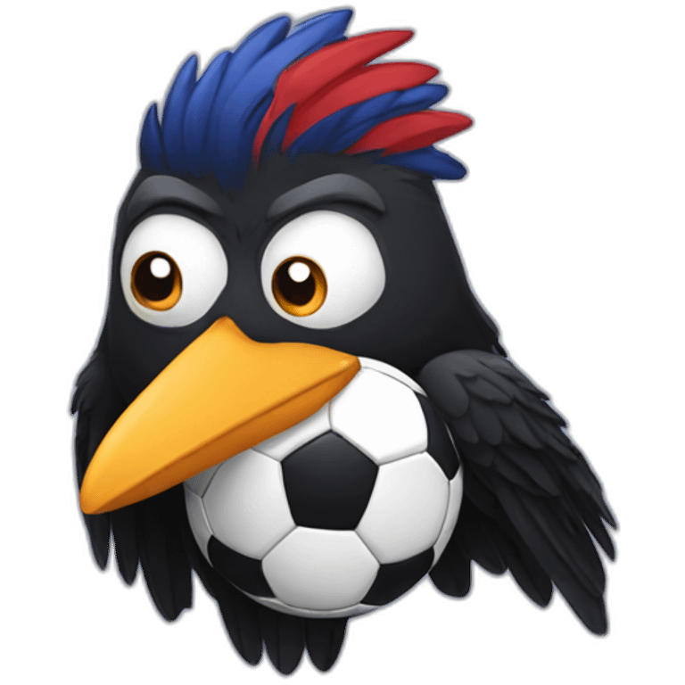 a crow wearing a san lorenzo soccer shirt emoji