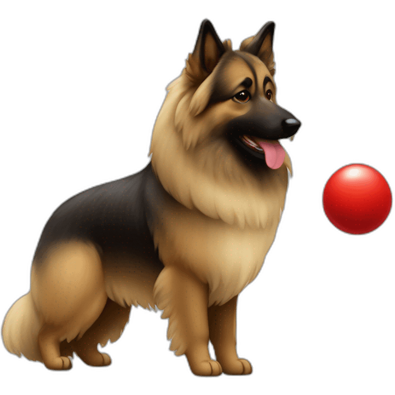 tervuren with red ball emoji