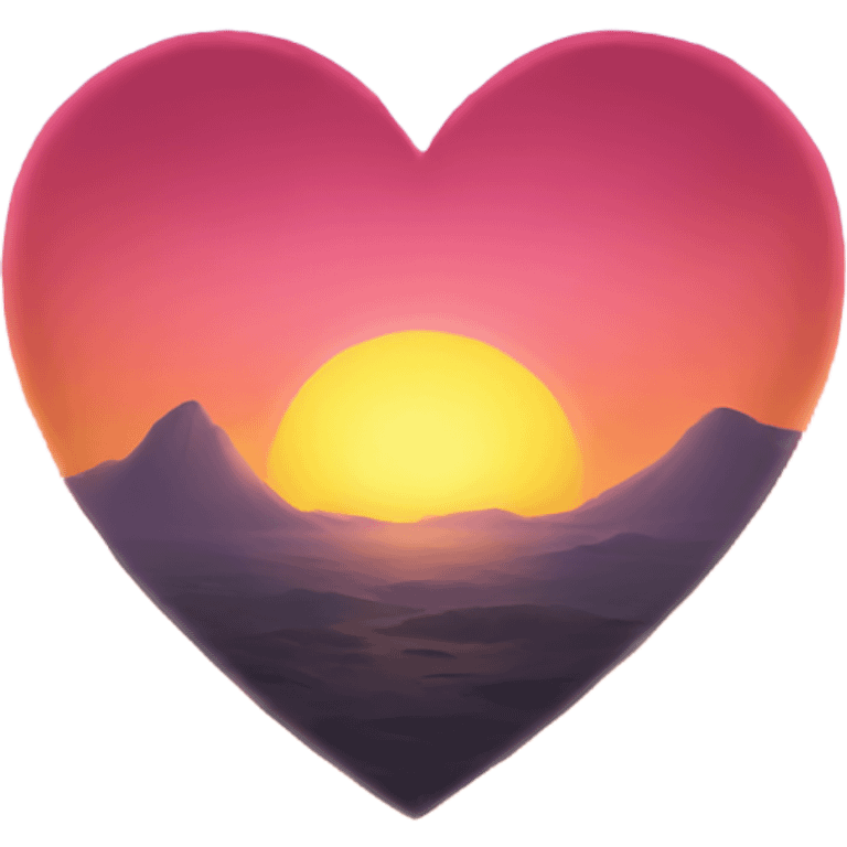 Sunrise in a heart emoji