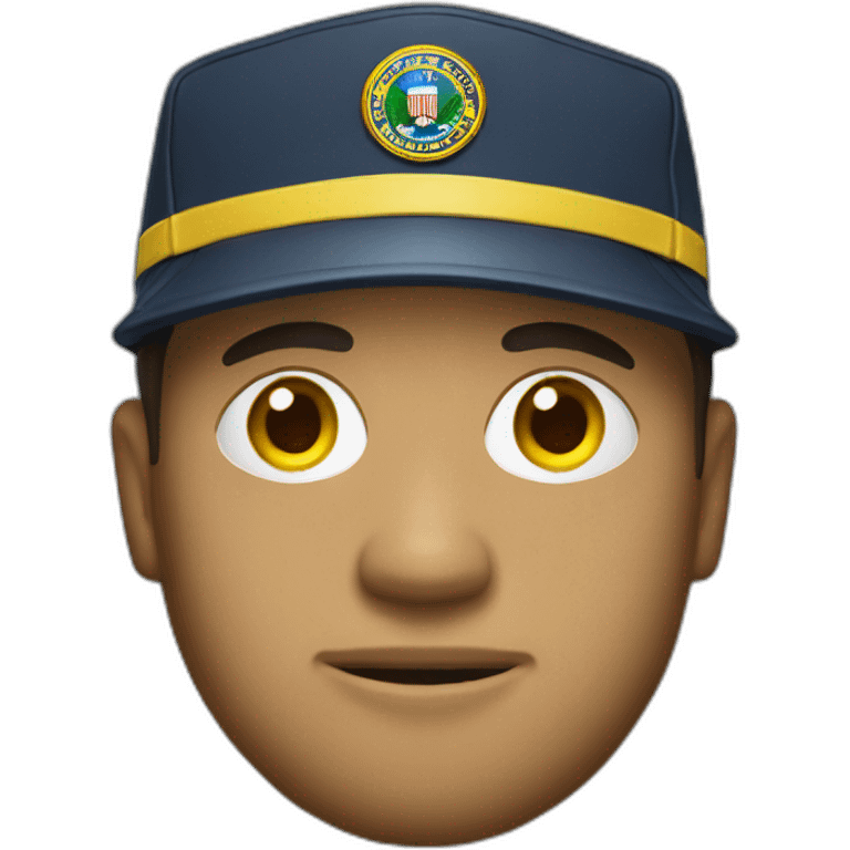 man with yellow "FBI" letters on his cap emoji