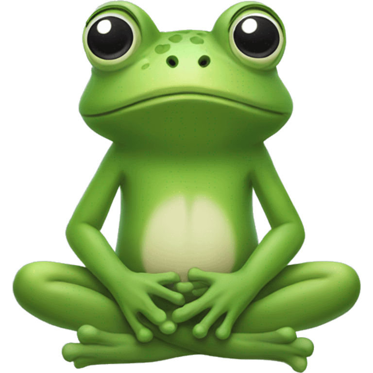 A frog meditating with its eyes closed  emoji