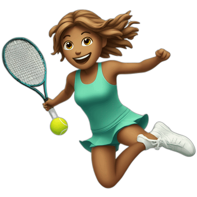 Tennis -girl-jumping emoji