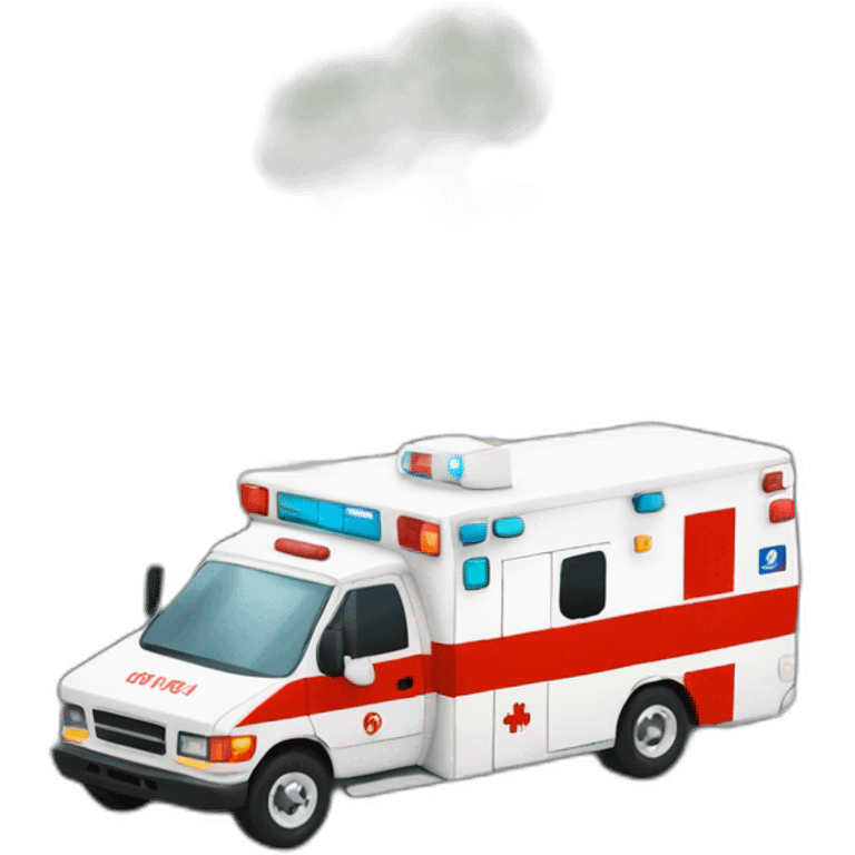 ambulance on its side grinding street emoji