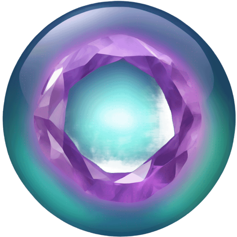 Toroidal geometry gemstone with light shining off it emoji