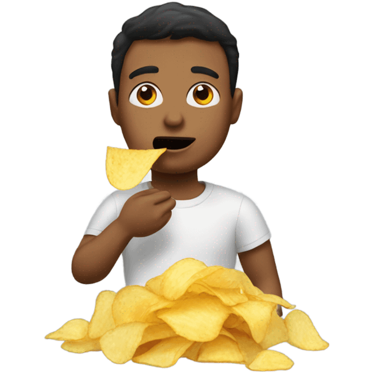 Me eating a bag of potato chips emoji