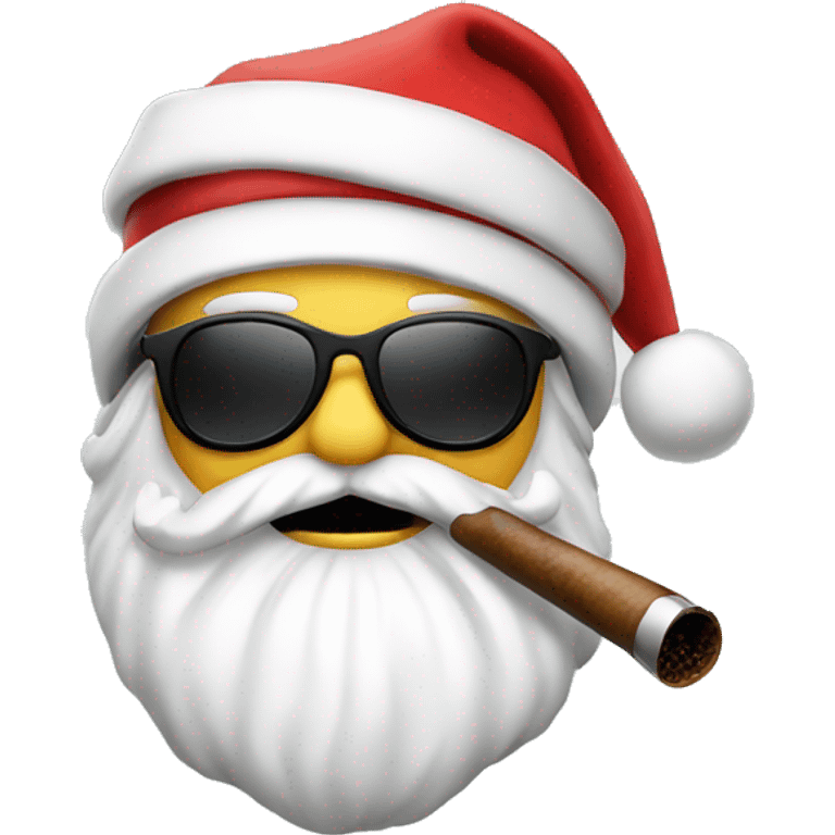 Santa with sunglasses smoking a pipe emoji