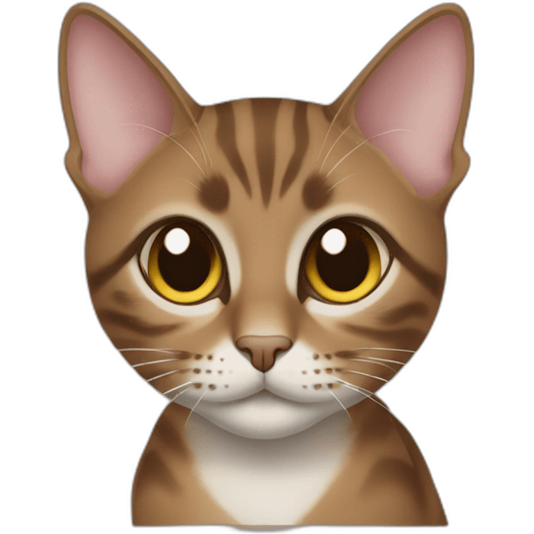 Brown oriental shortair female cat emoji