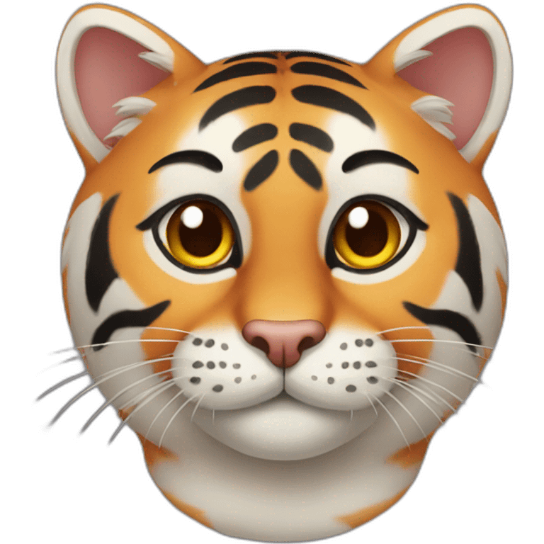 tiger cat rounded face emoji