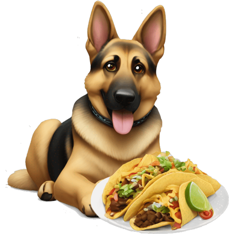 German shepherd eating tacos  emoji