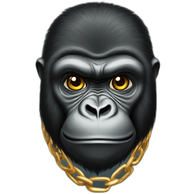 Gorilla wearing golden chains emoji