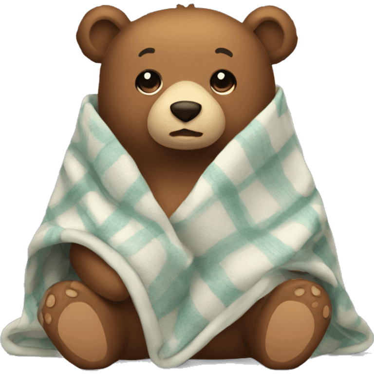 bear cozy in blanket emoji