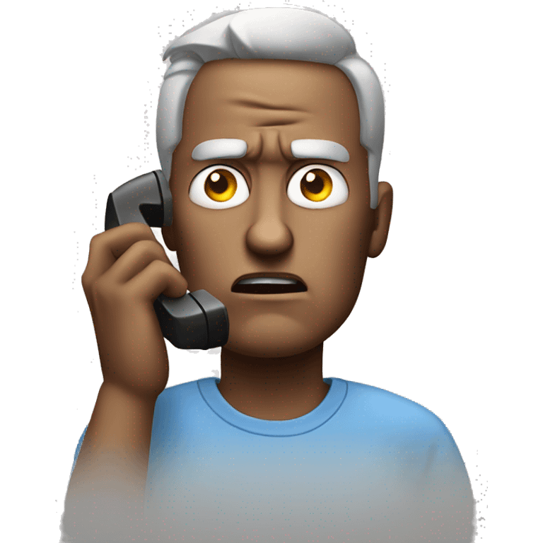 angry man on talking on the phone emoji