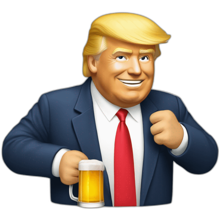 Trump bois une bière emoji