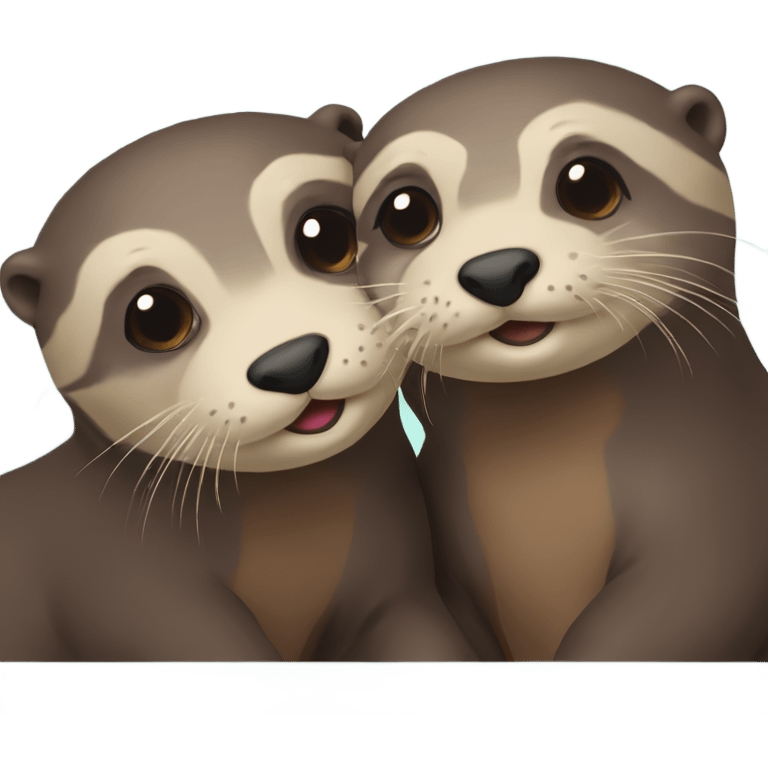 Two otters in love  emoji