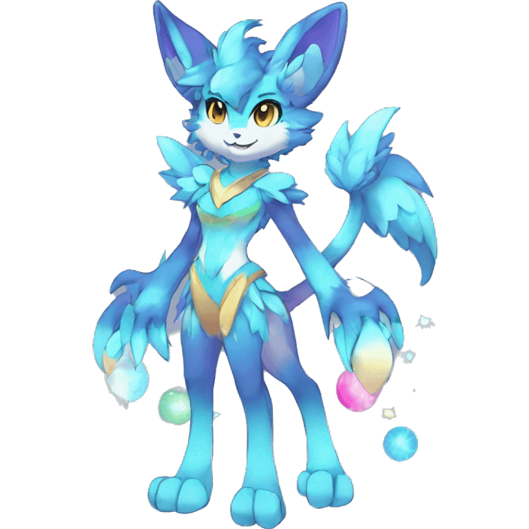 Anthro Sona Colorful Sparkle Shiny Fakemon Full Body emoji