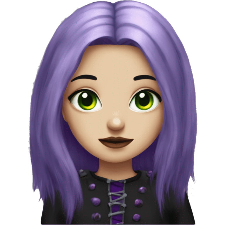 purple haired green eyed gothic girli emoji