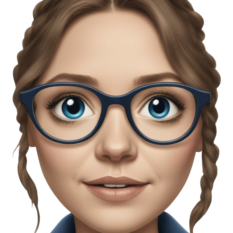 Hyper Realistic Elizabeth Olsen brunette blue eyes wearing glasses  emoji