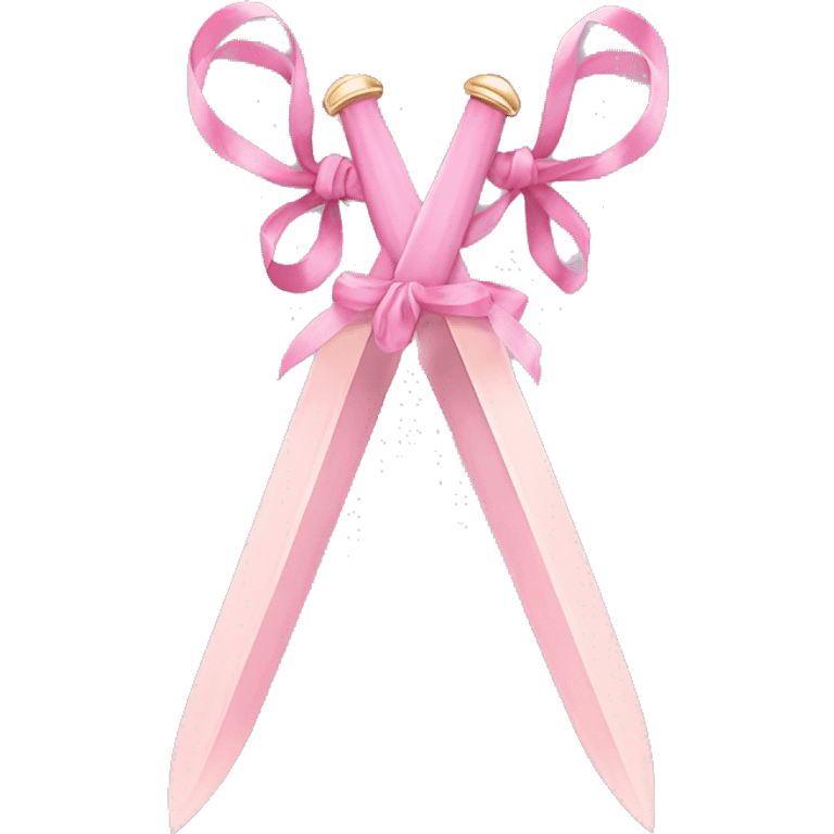 pastel pink dual daggers with ribbons emoji