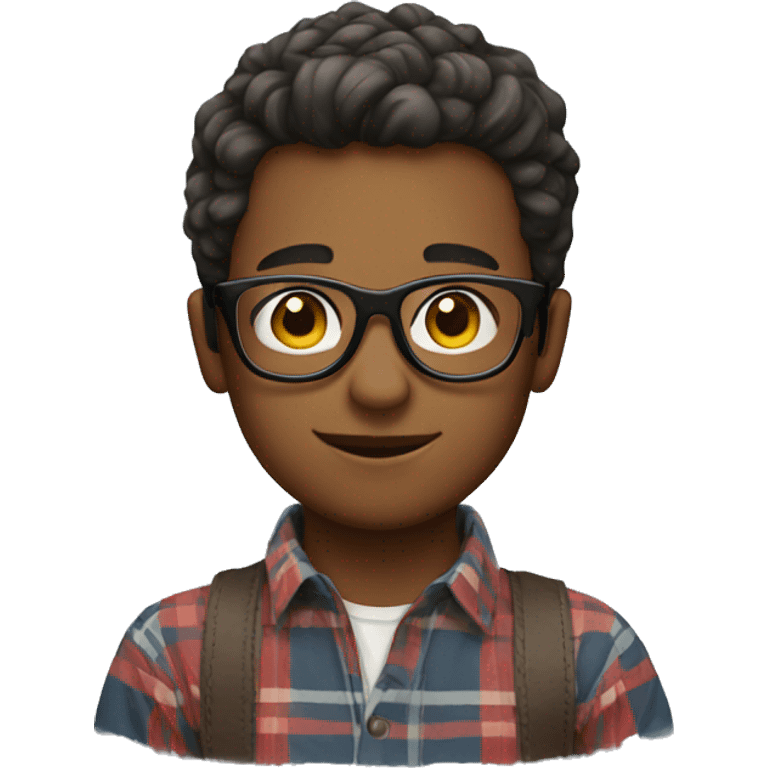 boy in plaid with glasses emoji