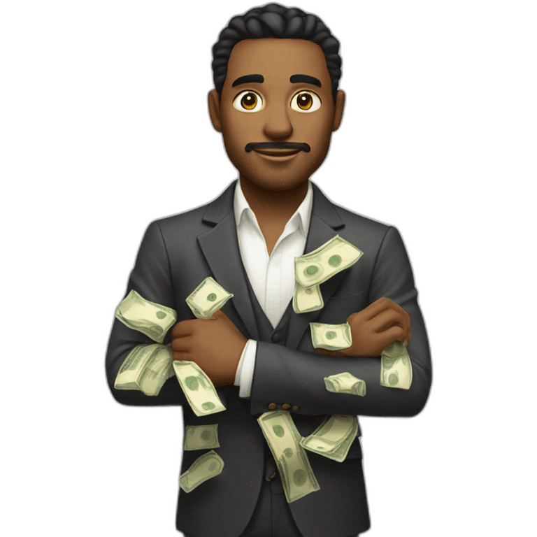 rich guy, a lot of money, all body, king emoji