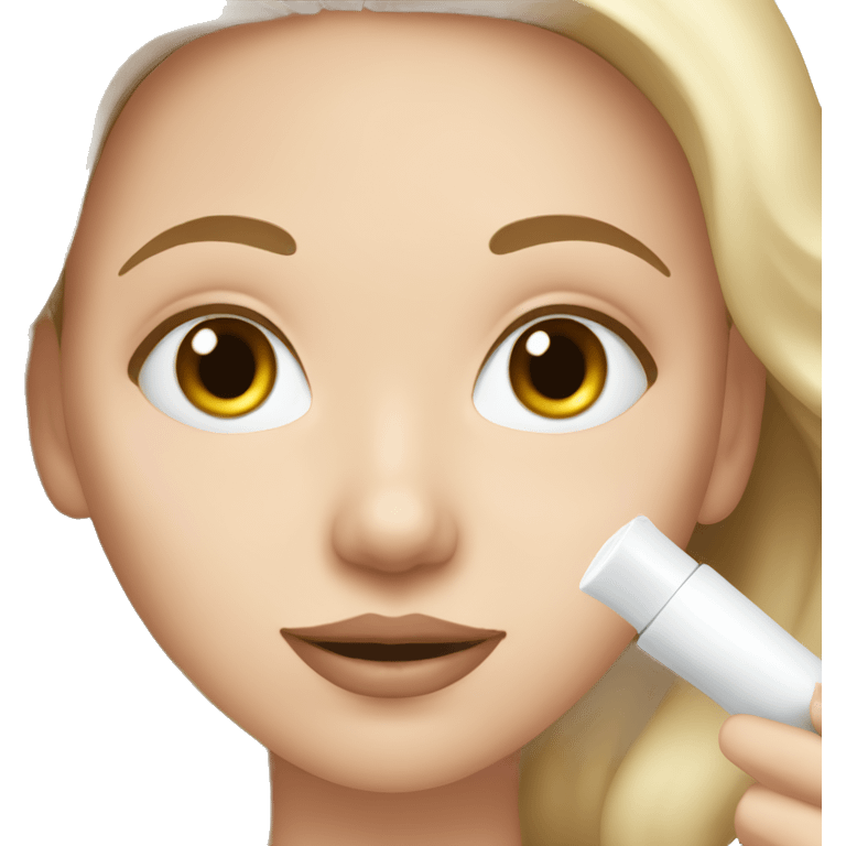 white girl applying cream on face emoji