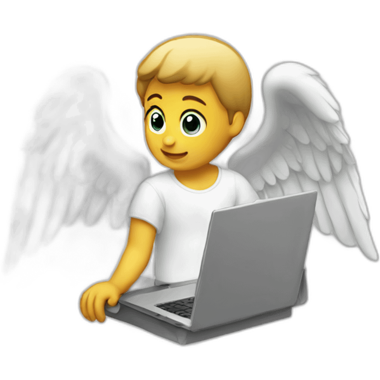 angel using laptop emoji