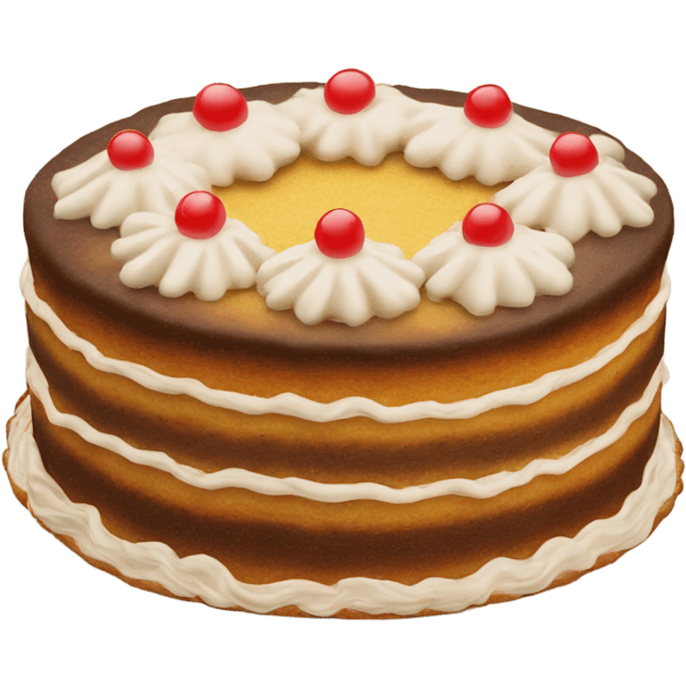 german long chirstmas cake with poweders sugar emoji