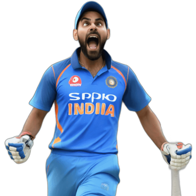 virat kholi screaming after wicket emoji