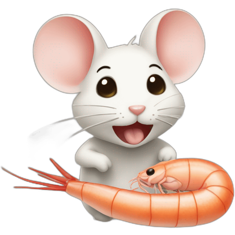 Mouse eat shrimp suchi emoji