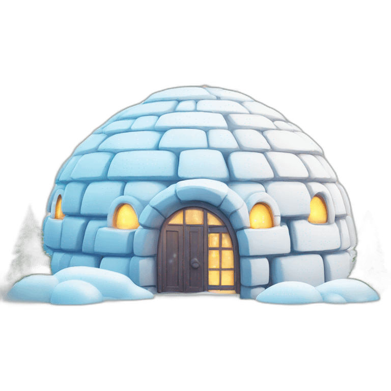 igloo celebration with disco lights white background emoji