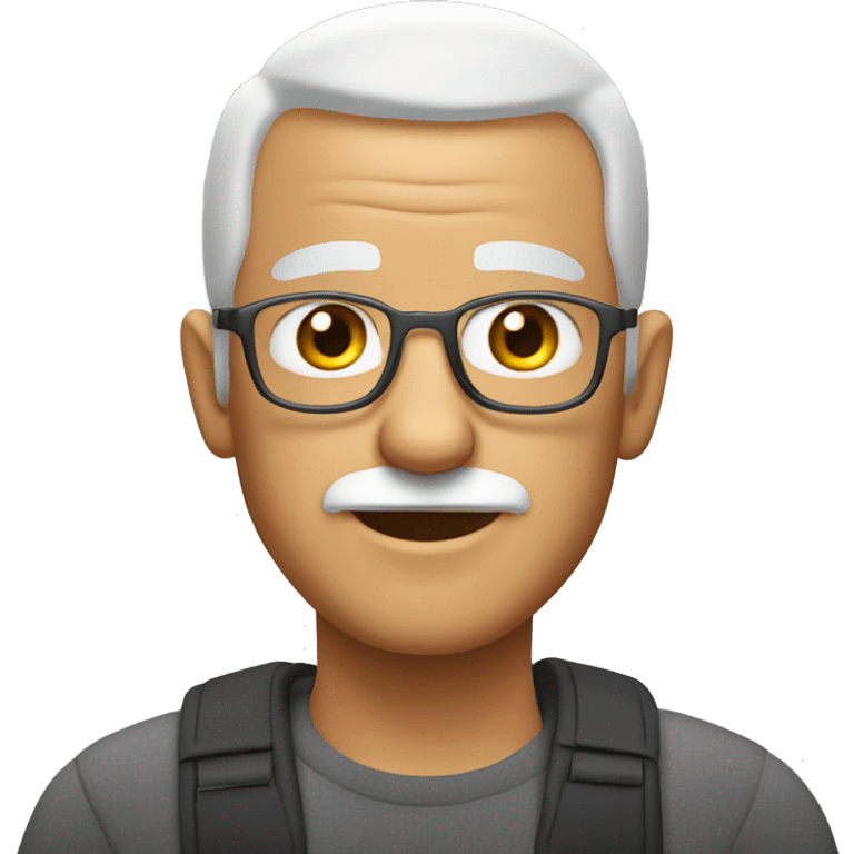 A grandpa with a buzz cut and a white 3-day beard emoji