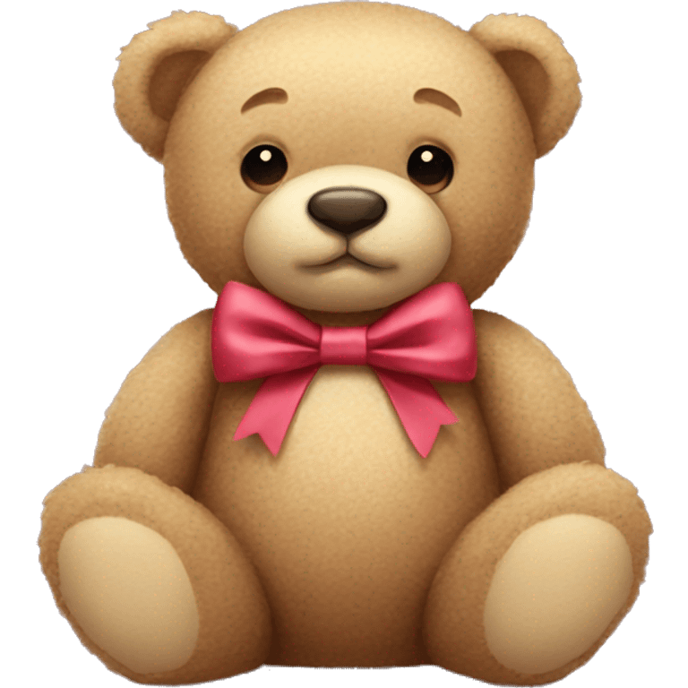 Teddy bear with a bow emoji