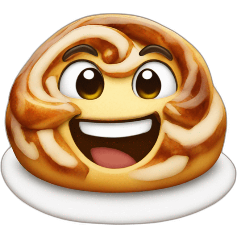 cinnamon bun smile emoji