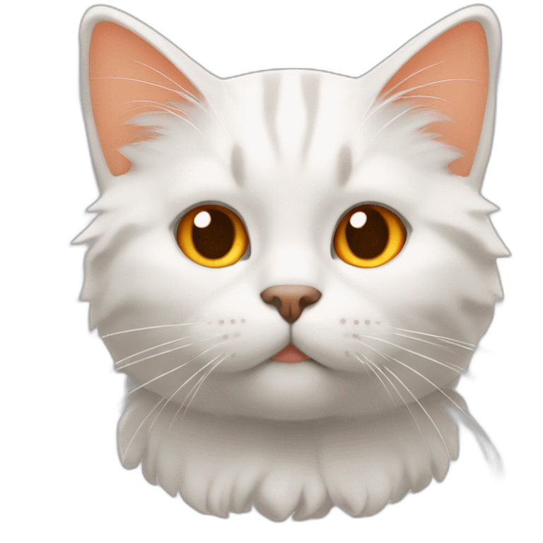 hazme un gato blanco con manchas naranja  emoji