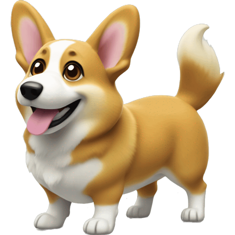 Corgi mixed with Wiggler from Mario emoji