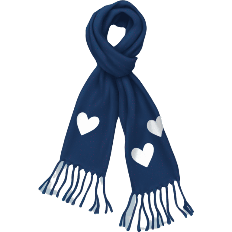 Navy blue scarf with white hearts on it emoji