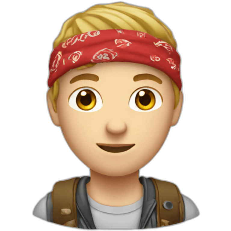 A white boy teenager wearing bandana  emoji