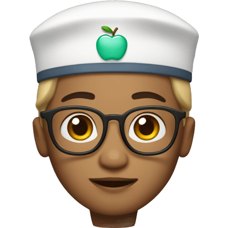 Apple Memoji(not a emoji) of A Gender Neutral Doctor Wearing a Doctor hat emoji