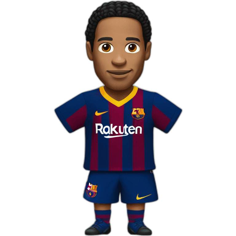 Ronaldinho Face with jersey of Football Club Barcelona emoji