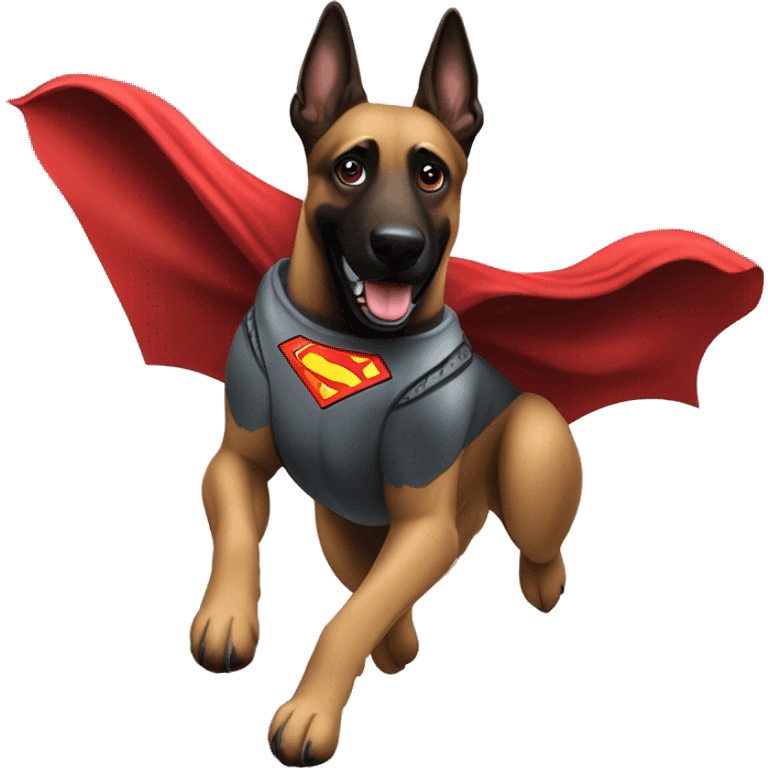 Belgian Malinois Dog Breed flying superman hero emoji