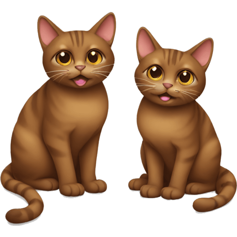 Two brown cats emoji