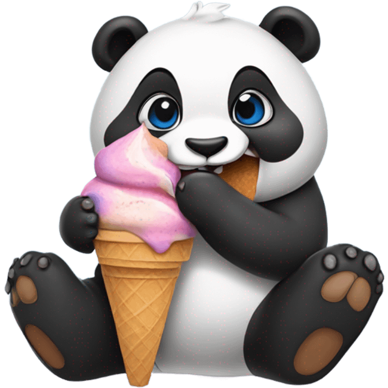 Panda eating ice cream emoji