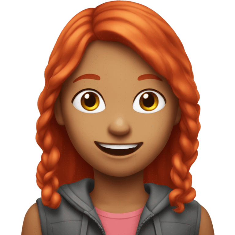 Red hair girl  having fun emoji