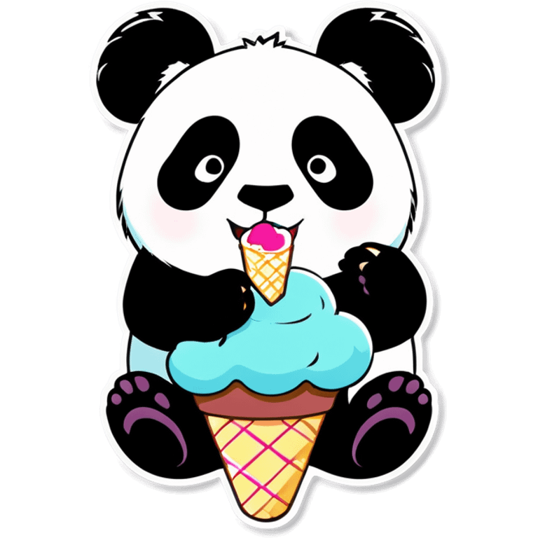 Panda eating ice cream emoji