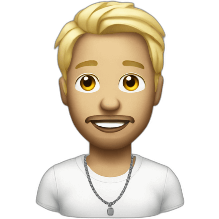 blonde male rapper with microphone emoji